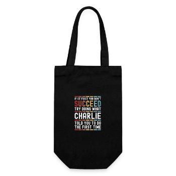 Charlie Name Personalized Funny Birthday - Gift Bag for Bottles - black - Front