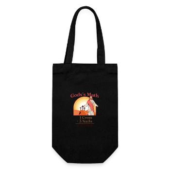 Nail Cross Faith on Team Jesus 1 Cross 3 nails 4 - Gift Bag for Bottles - black - Front