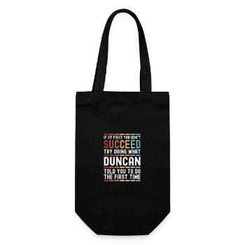 Duncan Name Personalisierter lustiger Geburtstag Weihnachten - Geschenkbeutel für Flaschen - Schwarz - Vorne