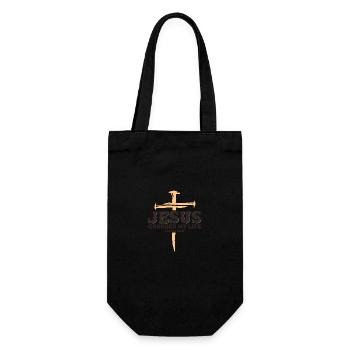 Jesus Changed My Life , 1 Cross 3 nails 4 given - Gift Bag for Bottles - black - Front