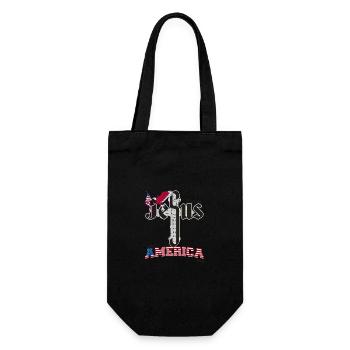 Retro liebt Jesus und Amerika auch, Adler, 4. - Geschenkbeutel für Flaschen - Schwarz - Vorne