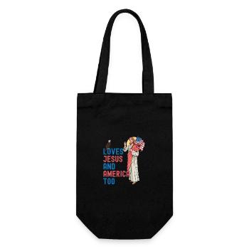 Liebt Jesus und Amerika auch Jesus mit USA-Flagge für - Geschenkbeutel für Flaschen - Schwarz - Vorne