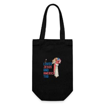 Loves Jesus and America Too Funny Jesus sunglass - Gift Bag for Bottles - black - Front