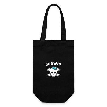 Piratin Hedwig Design für Mädchen und Frauen - Geschenkbeutel für Flaschen - Schwarz - Vorne