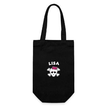 Design Pirate Lisa pour filles et femmes - Sac à bouteille - noir - Devant