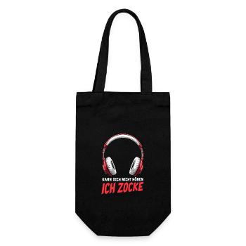 Kann dich nicht hören - Ich zocke - Geschenkbeutel für Flaschen - Schwarz - Vorne