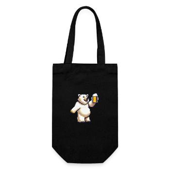 Polar Bear Beer Pixel - Gift Bag for Bottles - black - Front