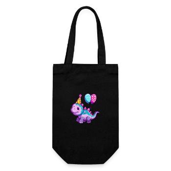 Dinosaur stegosaurus birthday comic - Gift Bag for Bottles - black - Front