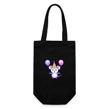 Mouse Birthday Comic - Gift Bag for Bottles - black - Front