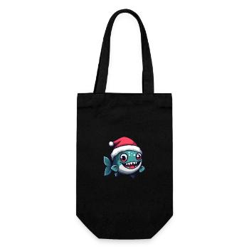 Piranha Poisson Noël Mignon - Sac à bouteille - noir - Devant