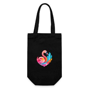 Rainbow flamingo with colorful waves - Gift Bag for Bottles - black - Front