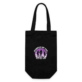 Violet pour les enfants militaires, parce que les militaires - Sac à bouteille - noir - Devant