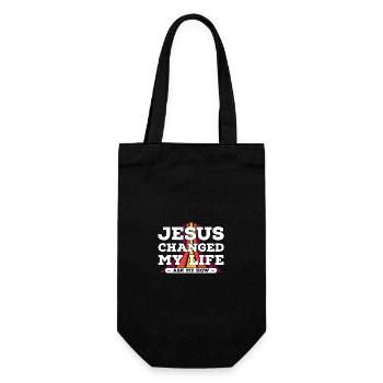 Jésus a changé ma vie, demandez-moi comment chez Vintage - Sac à bouteille - noir - Devant