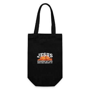 Jesus Changed My Life, Waymaker 1 Cross 3 nails 4 - Gift Bag for Bottles - black - Front
