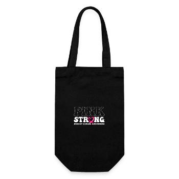 Pink Stärkeres Bewusstsein für Brustkrebs Ich trage Pink - Geschenkbeutel für Flaschen - Schwarz - Vorne