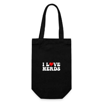 I Love Nerds tshirt - I Heart Nerds in a Groovy - Gift Bag for Bottles - black - Front