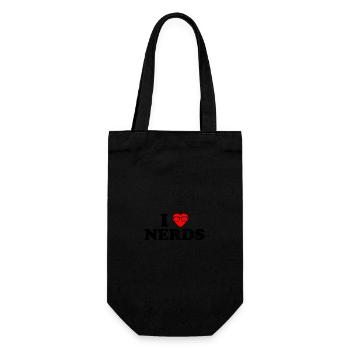 T-shirt I Love Nerds - I Heart Nerds in Binary - Sac à bouteille - noir - Devant