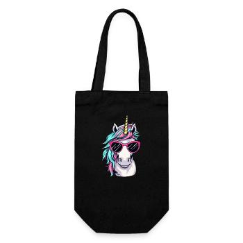 Cool unicorn portrait with sunglasses - Gift Bag for Bottles - black - Front