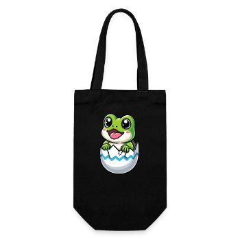 Colorful Easter Egg with Hatching Frog Motif - Gift Bag for Bottles - black - Front