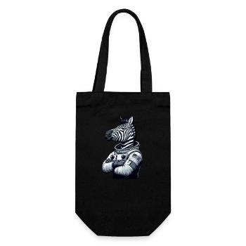 Zebra Astronaut: Space Exploration - Gift Bag for Bottles - black - Front