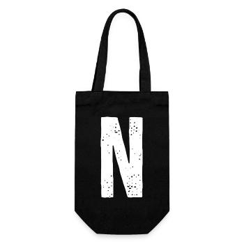 N Letter - Gift Bag for Bottles - black - Front