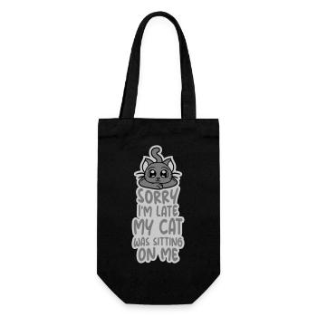 sorry cat was sitting - Gift Bag for Bottles - black - Front