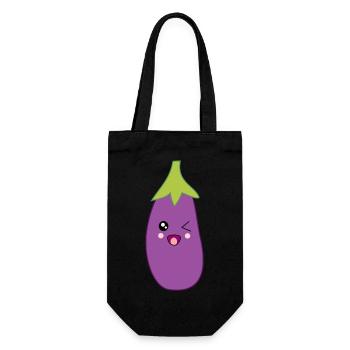 Aubergine Légume Costume Carnaval Carnaval - Sac à bouteille - noir - Devant
