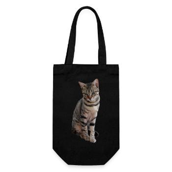 Katze Kätzchen Tigerkatze Katzenshirt Geschenk - Geschenkbeutel für Flaschen - Schwarz - Vorne