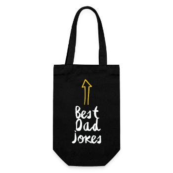 Best Dad Jokes - Geschenkbeutel für Flaschen - Schwarz - Vorne