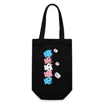 Funny LGBT Cat Stack Rainbow Gay Pride Gift - Gift Bag for Bottles - black - Front