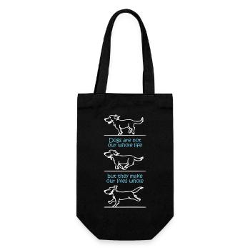 Dogs make our lives whole (dark) - Gift Bag for Bottles - black - Front