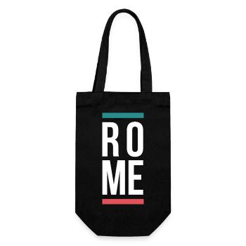 Rome City Bold Typography-Design - Geschenkbeutel für Flaschen - Schwarz - Vorne