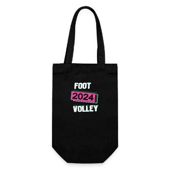 Footvolley 2025 Footvolleyer Footvolleyspielerin - Geschenkbeutel für Flaschen - Schwarz - Vorne