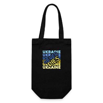 UKRAINE support Selenskyj slava ukraini - Geschenkbeutel für Flaschen - Schwarz - Vorne