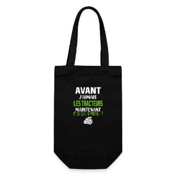 Avant j'aimais les tracteurs maintenant c'est pire - Sac à bouteille - noir - Devant