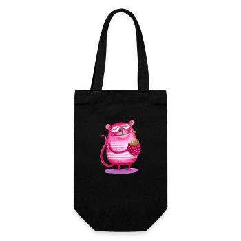 Chat framboise - Sac à bouteille - noir - Devant