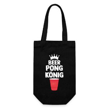 Party Bier Bierpong Beer Pong - Geschenkbeutel für Flaschen - Schwarz - Vorne