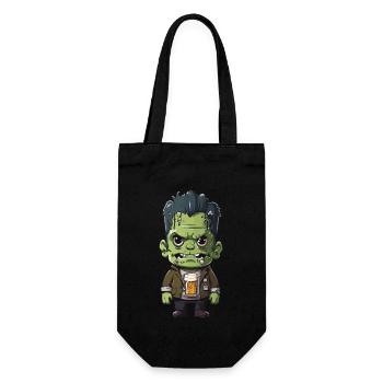 Halloween bière monstre drôle dessin animé design - Sac à bouteille - noir - Devant