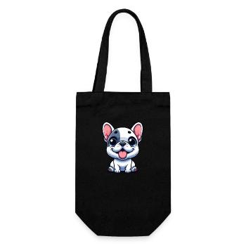Designs For Kids – Fröhliche Frenchies - Geschenkbeutel für Flaschen - Schwarz - Vorne
