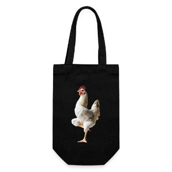 Huhn - Geschenkbeutel für Flaschen - Schwarz - Vorne