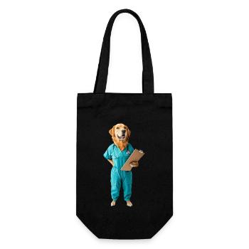 Hund - Geschenkbeutel für Flaschen - Schwarz - Vorne
