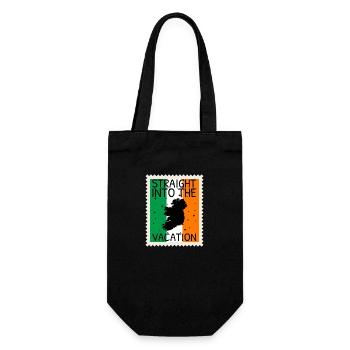 Irland Flagge Vintage Irische Fahne Dublin - Geschenkbeutel für Flaschen - Schwarz - Vorne