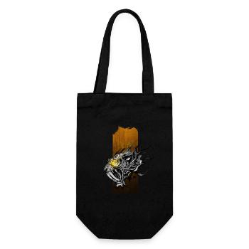 Inferno's Roar: Saber-Toothed Tiger with Glowing Y - Gift Bag for Bottles - black - Front