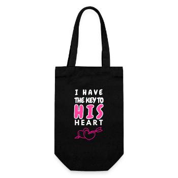I have the key to his heart - Gift Bag for Bottles - black - Front
