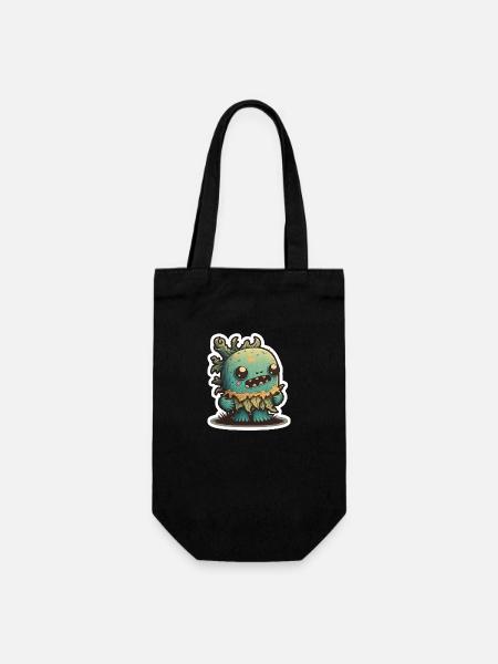 Monstre de cactus d’Halloween - Sac à bouteille - noir
