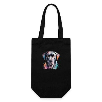 Deutsche Dogge Deutsche Dogge Hund Cool Groß - Geschenkbeutel für Flaschen - Schwarz - Vorne