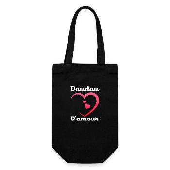 Doudou D'Amour Mignon Saint Valentin Amour Couple - Sac à bouteille - noir - Devant