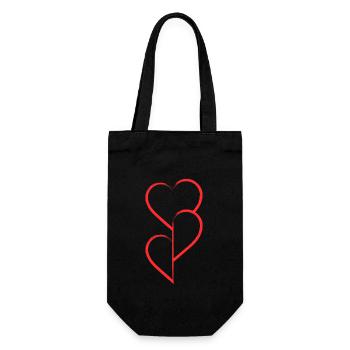 Organ Donation - Hearts - Gift Bag for Bottles - black - Front