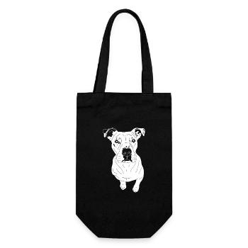 American Staffordshire Terrier - Geschenkbeutel für Flaschen - Schwarz - Vorne