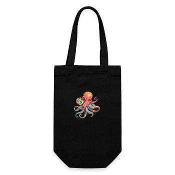 Pieuvre comique drôle avec sucette - Sac à bouteille - noir - Devant